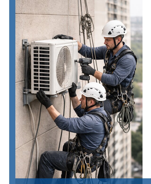 Монтаж внешнего блока кондиционера в Карпинске установка и крепление