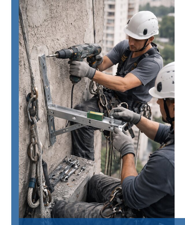 Установка кронштейнов кондиционера и крепежа в Карпинске