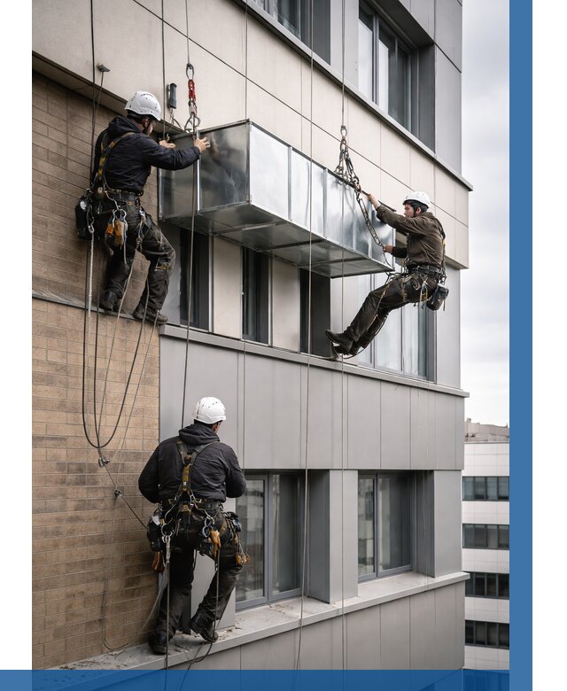 Монтаж воздуховодов на фасаде в Карпинске от 1540 р. | ВЫСОТНИК-Кпн