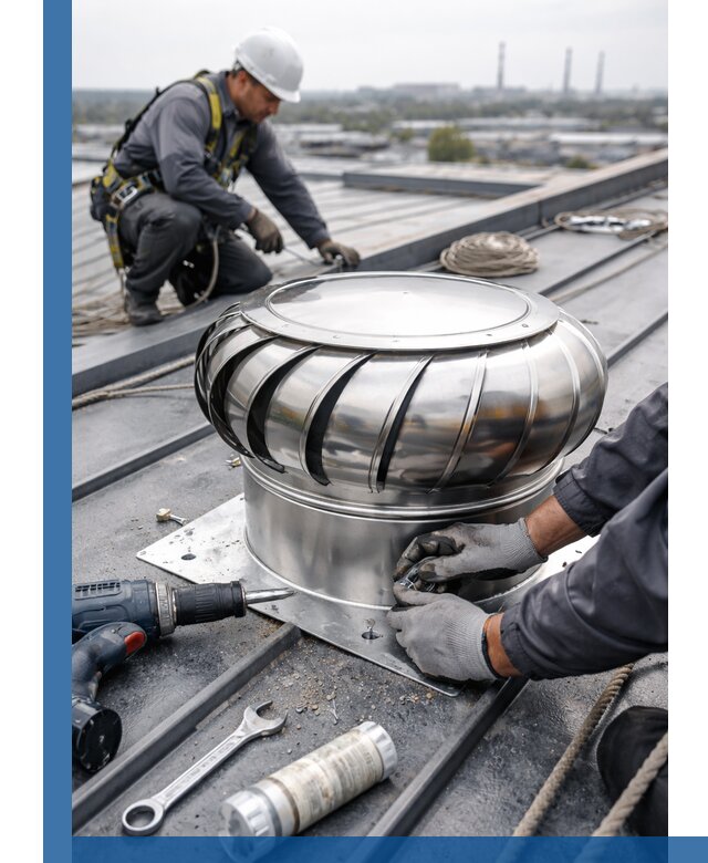 Установка дефлекторов на кровле в Карпинске профессионально