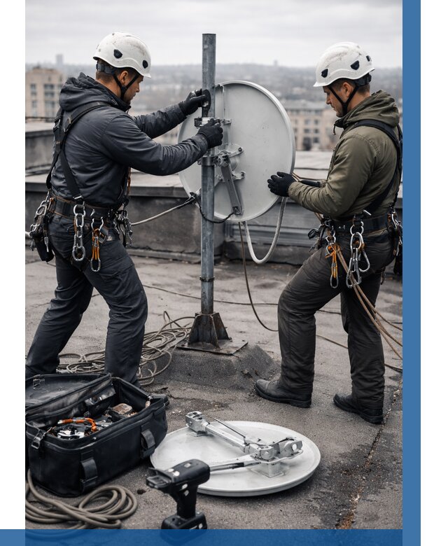 Демонтаж антенн на крыше в Карпинске от 4621 р. | ВЫСОТНИК-Кпн