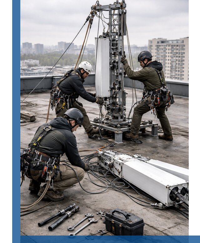 Демонтаж антенн на крыше зданий в Карпинске с гарантией