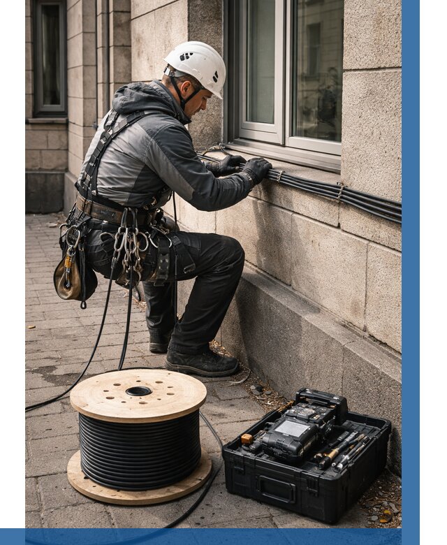 Прокладка оптоволоконного кабеля в Карпинске от 821 р. | ВЫСОТНИК-Кпн