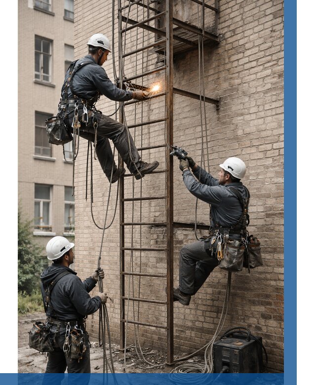 Ремонт пожарной лестницы в Карпинске от 7701 р. | ВЫСОТНИК-Кпн