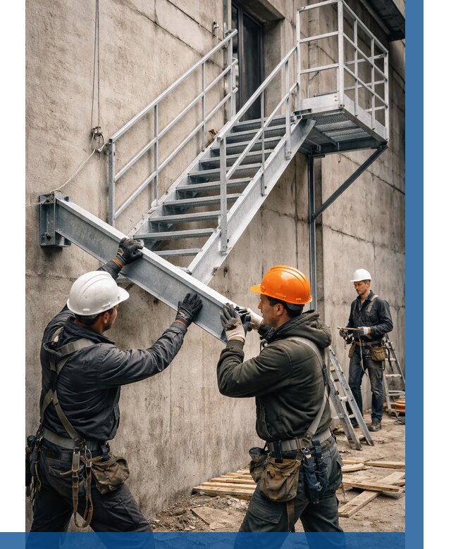 Монтаж металлических лестниц в Карпинске от 15402 р. | ВЫСОТНИК-Кпн