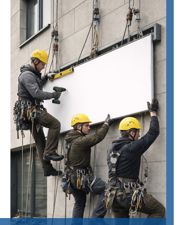 Монтаж рекламной вывески в Карпинске от 8214 р. | ВЫСОТНИК-Кпн