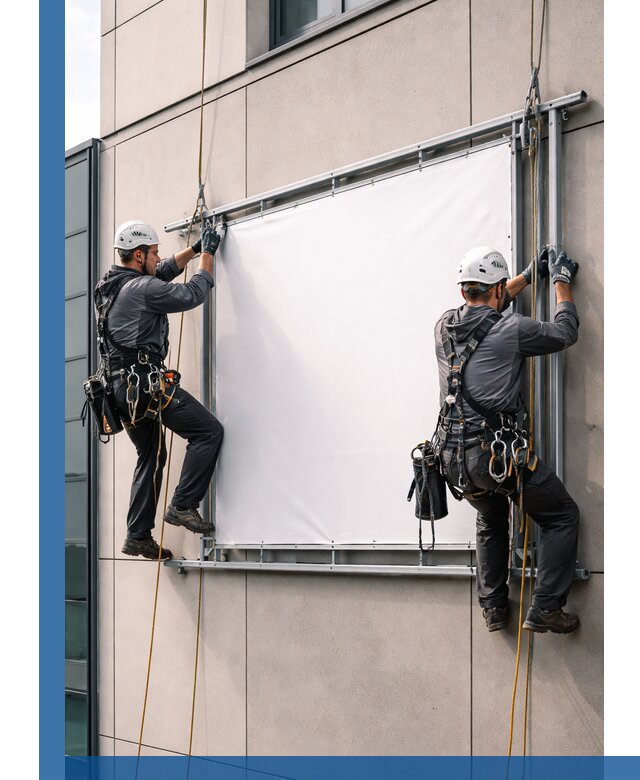 Монтаж наружной рекламной вывески в Карпинске под ключ