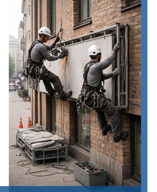 Демонтаж рекламной вывески в Карпинске от 6674 р. | ВЫСОТНИК-Кпн