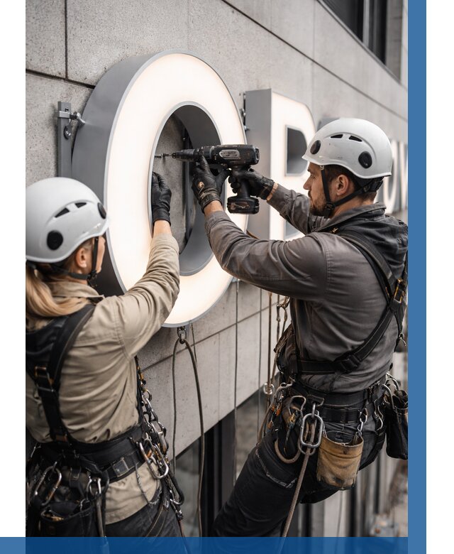 Монтаж световых букв в Карпинске от 3080 р. под ключ ВЫСОТНИК-Кпн