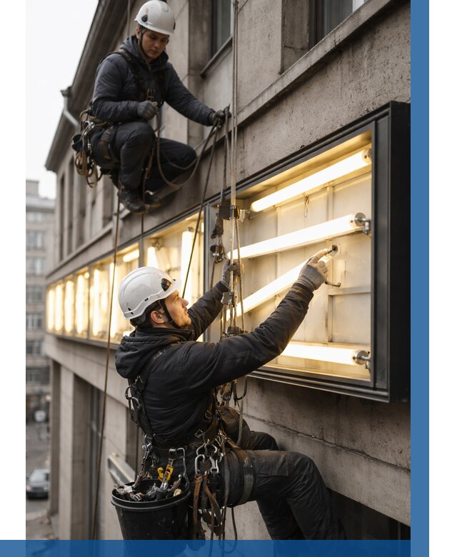 Замена ламп в вывеске в Карпинске под ключ от 3594 р. | ВЫСОТНИК-Кпн