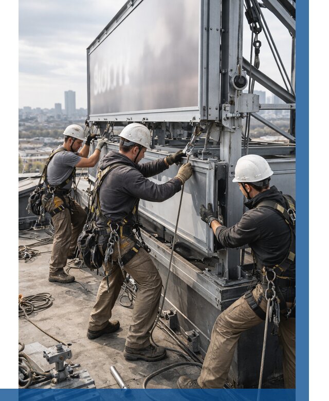 Монтаж крышной рекламной конструкции в Карпинске от 61608 р.|ВЫСОТНИК-Кпн