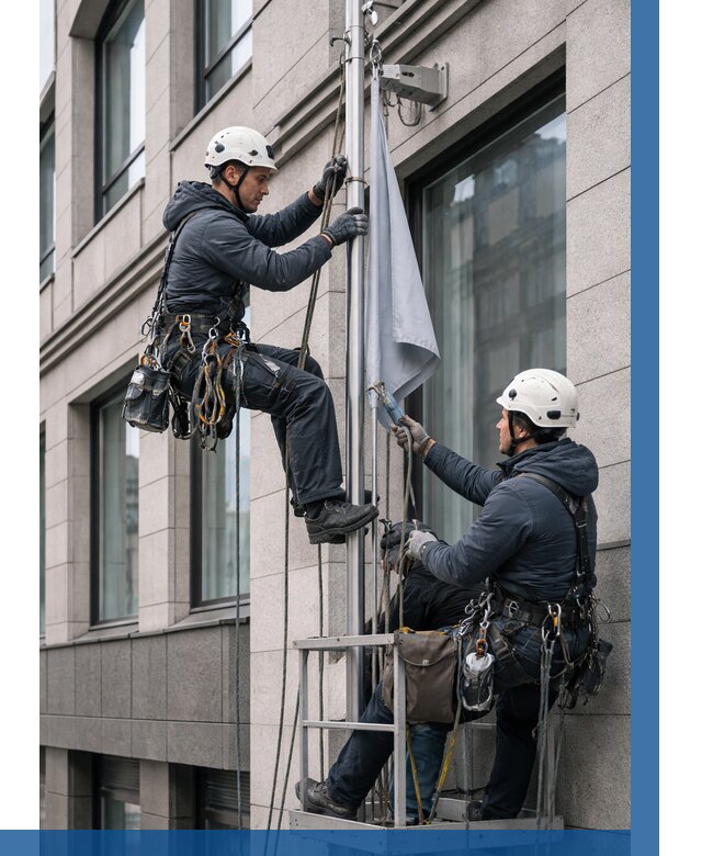 Установка флагов на фасаде в Карпинске от 4621 р. | ВЫСОТНИК-Кпн