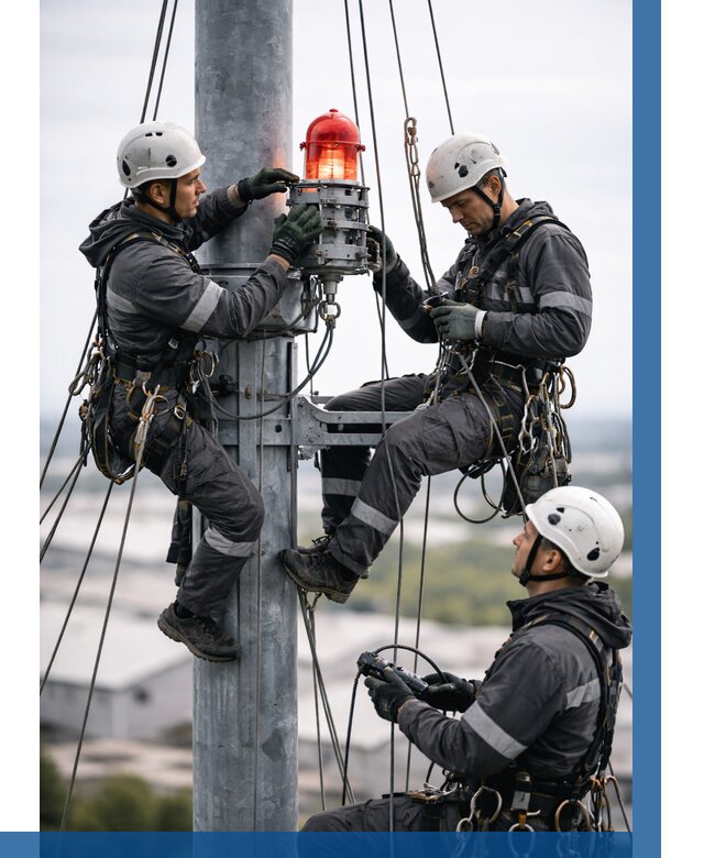 Монтаж заградительных огней в Карпинске от 8728 р. | ВЫСОТНИК-Кпн