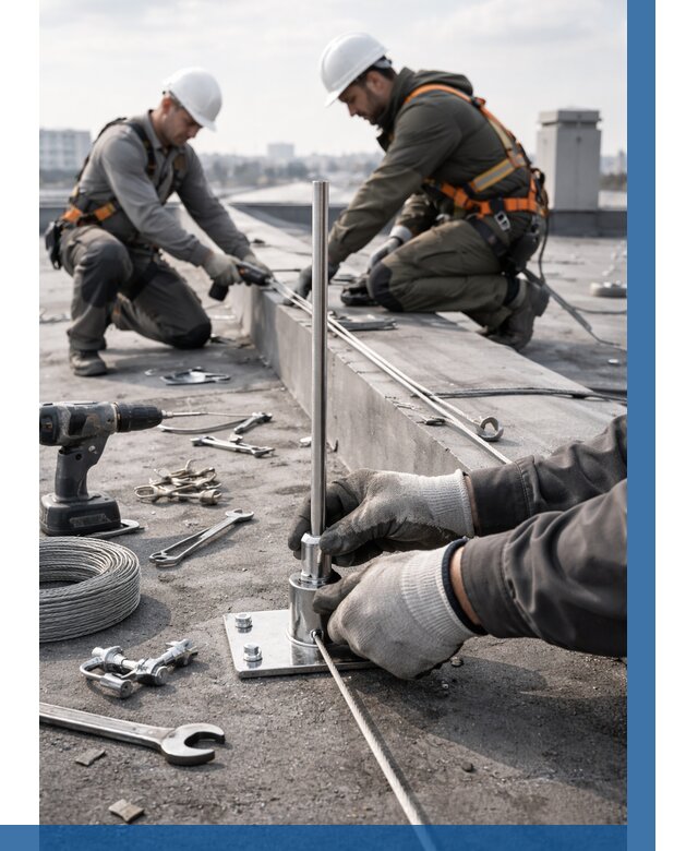 Монтаж молниезащиты на кровле в Карпинске цена от 25670 р. | ВЫСОТНИК-Кпн