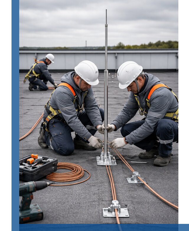 Монтаж молниезащиты на кровле в Карпинске под ключ с гарантией