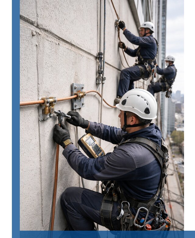 Монтаж системы заземления здания и молниезащиты в Карпинске