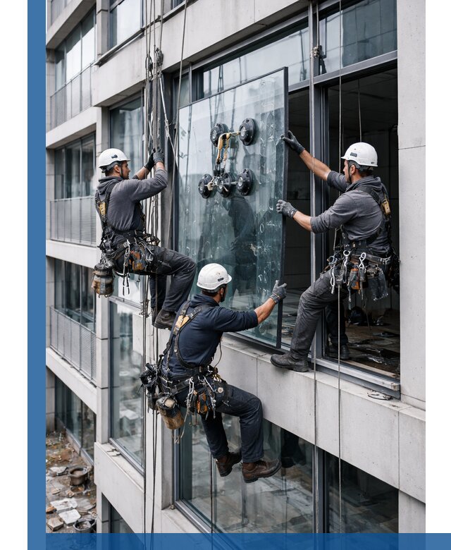 Фасадное остекление и монтаж витражей зданий в Карпинске под ключ