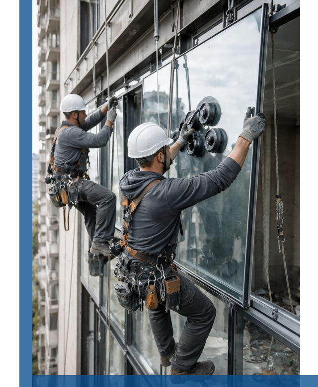 Витражное остекление фасадов и лоджий в Карпинске под ключ