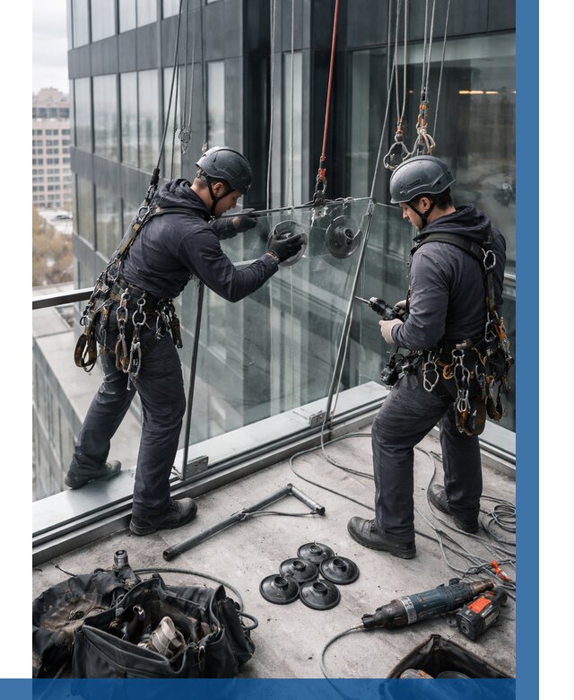 Монтаж стеклянных ограждений в Карпинске от 2567 р. | ВЫСОТНИК-Кпн