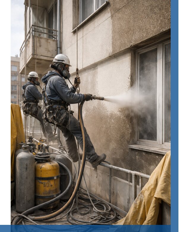 Пескоструйная очистка фасада в Карпинске от 667 р. | ВЫСОТНИК-Кпн