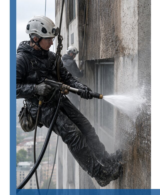 Гидроструйная очистка фасадов и конструкций в Карпинске