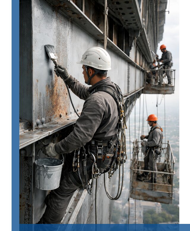 Покраска металлоконструкций на высоте в Карпинске профессионально