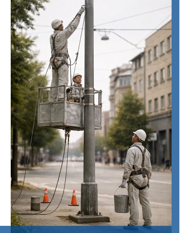 Покраска опор освещения в Карпинске от 5134 р. | ВЫСОТНИК-Кпн