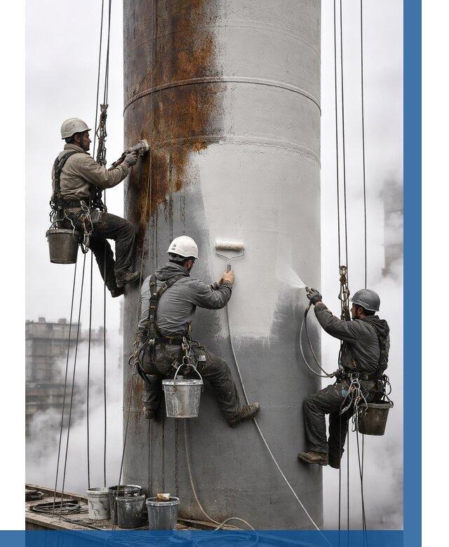 Покраска дымовых труб в Карпинске от 8728 р. | ВЫСОТНИК-Кпн