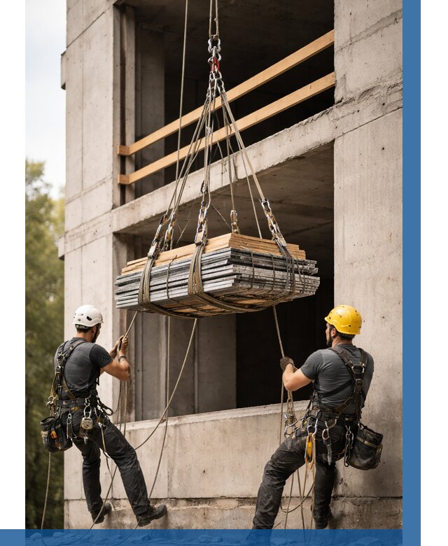 Подъем материала на этаж веревками в Карпинске от 1540 р. | ВЫСОТНИК-Кпн