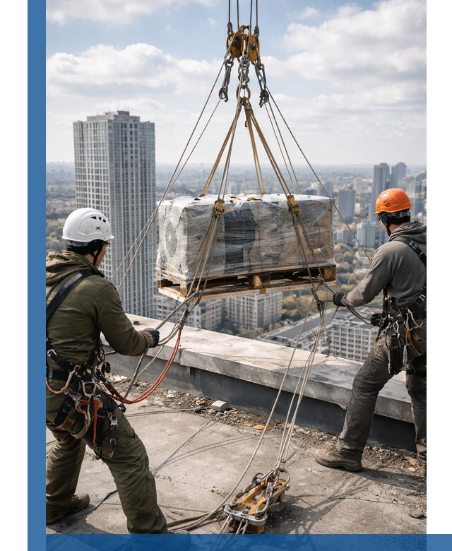 Подъем и монтаж крупногабаритных грузов на крышу в Карпинске
