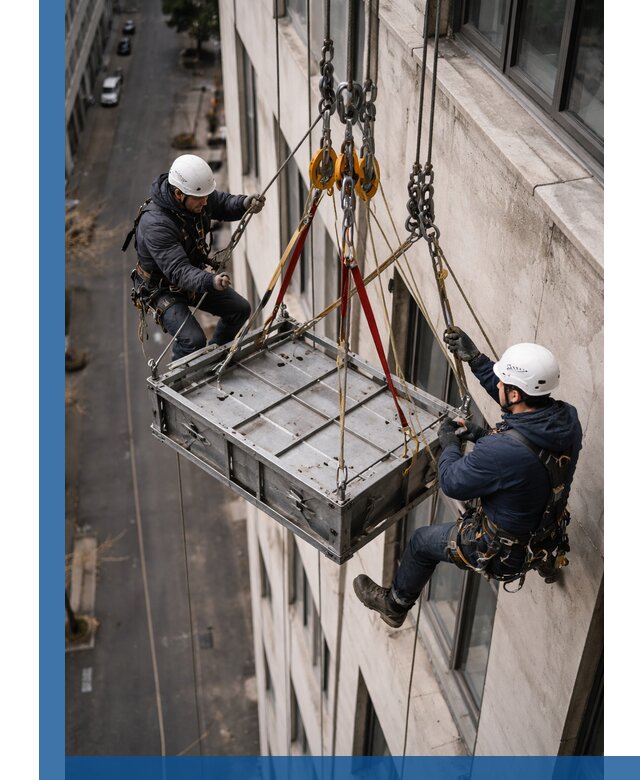 Спуск и подъем грузов по фасаду в Карпинске для зданий