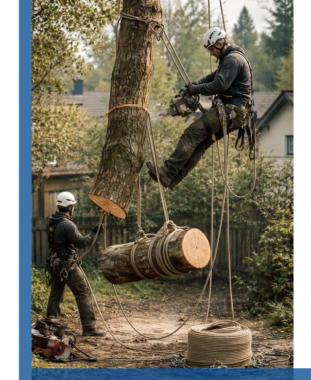 Валка деревьев частями в Карпинске, безопасно и аккуратно