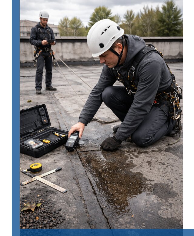 Обследование кровли на протечки и выявление дефектов в Карпинске