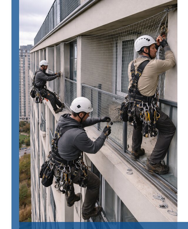 Профессиональный монтаж защитной сетки от птиц в Карпинске